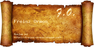 Freisz Ormos névjegykártya